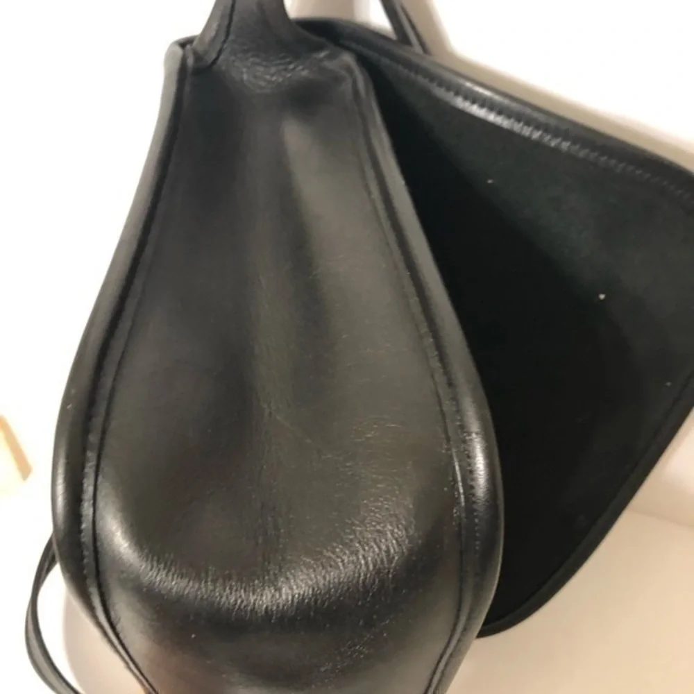 COACH 9170 classic shoulder bag black leather vintage flap saddle bag
